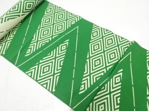 アンティーク　幾何学に重ね菱模様織り出し八寸帯地反物